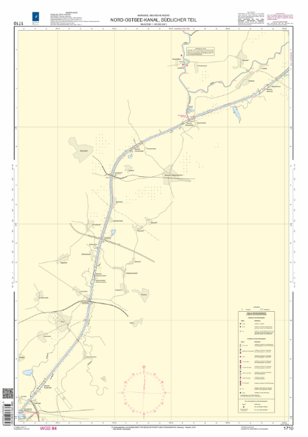 Duitse kaart 1710 - Nord-Ostsee-Kanal, südlicher Teil